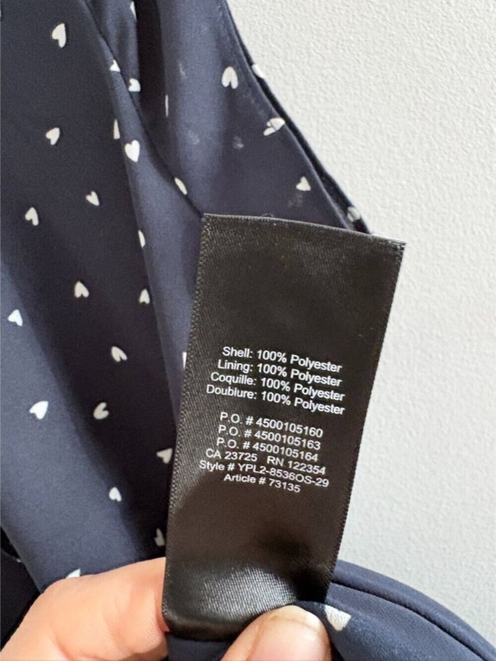 Aritzia Sunday Best New Wrap Dress Ruffle Heart Print Navy Blue Size 0 - Picture 7 of 7